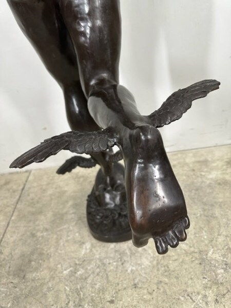 Close up of the flying mercury feet with wings replica statue sculptures